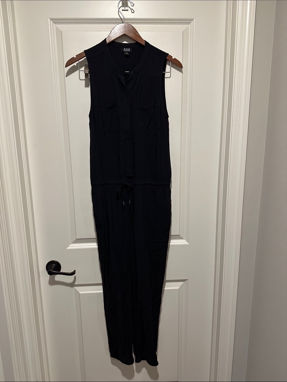 a.n.a Black Sleeveless Drawstring Jumpsuit